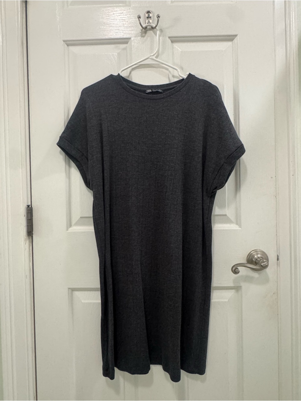 Zara Charcoal Short Sleeve Shift Dress